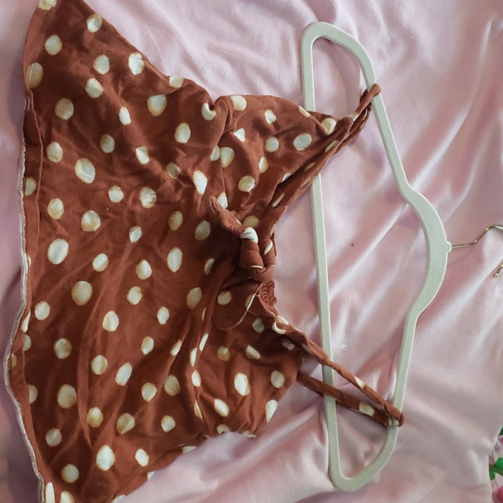 Forever 21 poka-dot crop top with bow